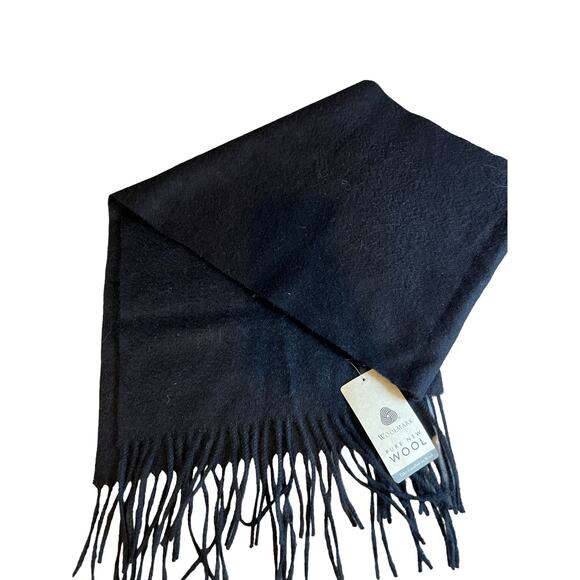 Bali Lambswool Fringed Scarf Black - Picture 2 of 6